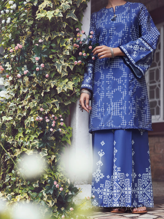 Blue Cambric 2Pc Stitched - AWP-2PS-LKS-898