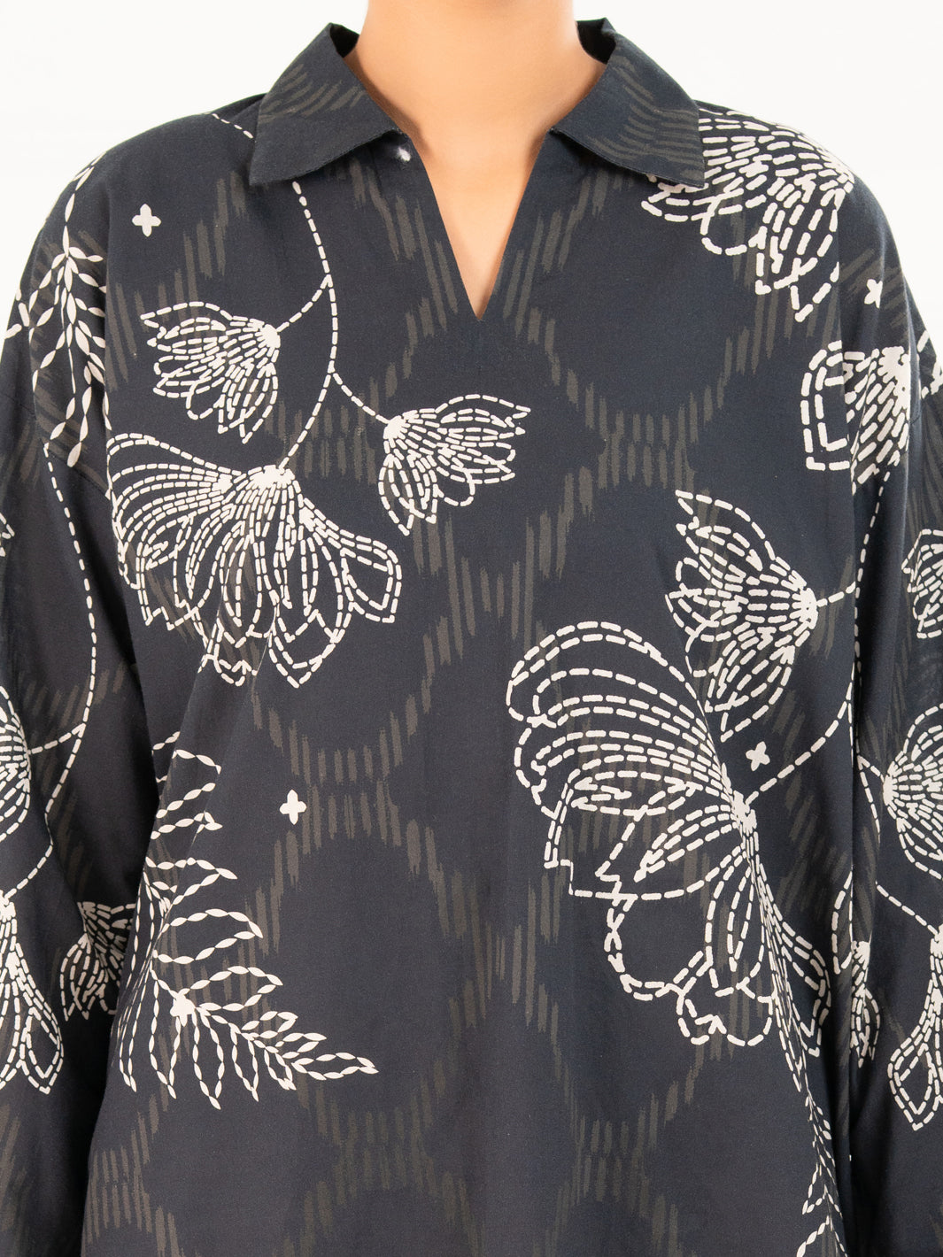 Black Cambric Kurti - AWP-SLK-844