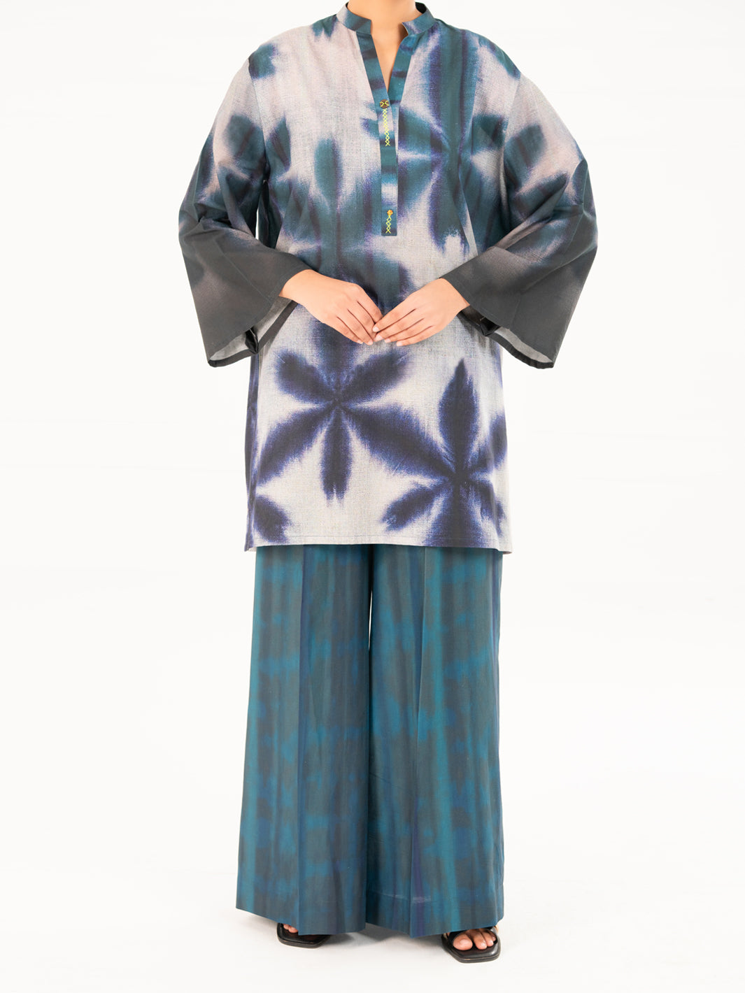 Teal Cambric Kurti - AWP-SLK-847