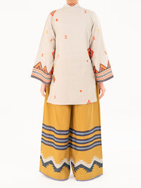 Beige Cambric Kurti - AWP-SLK-848