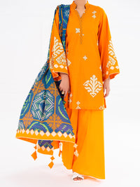 Mustard Cambric 2Pc Unstitched - AWP-2PS-SLKD-UN-834