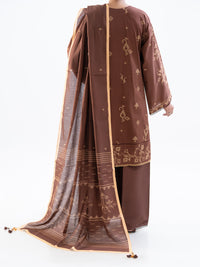 Brown Cambric 2Pc Unstitched - AWP-2PS-SLKD-UN-836