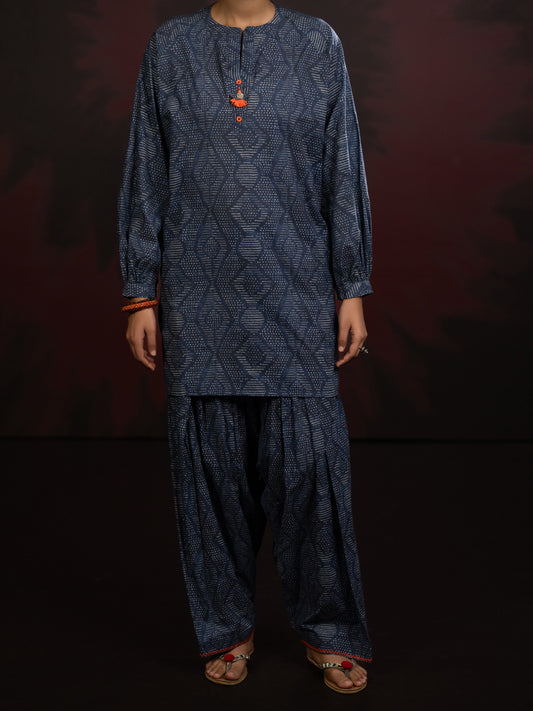 Charcoal Cambric 2Pc Stitched - AWP-2PS-SLKS-807