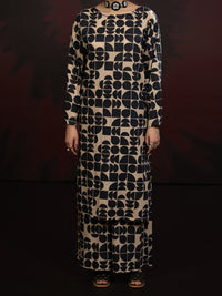 Black White Cambric 2Pc Stitched - AWP-2PS-SLKS-808