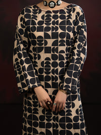 Black White Cambric 2Pc Stitched - AWP-2PS-SLKS-808