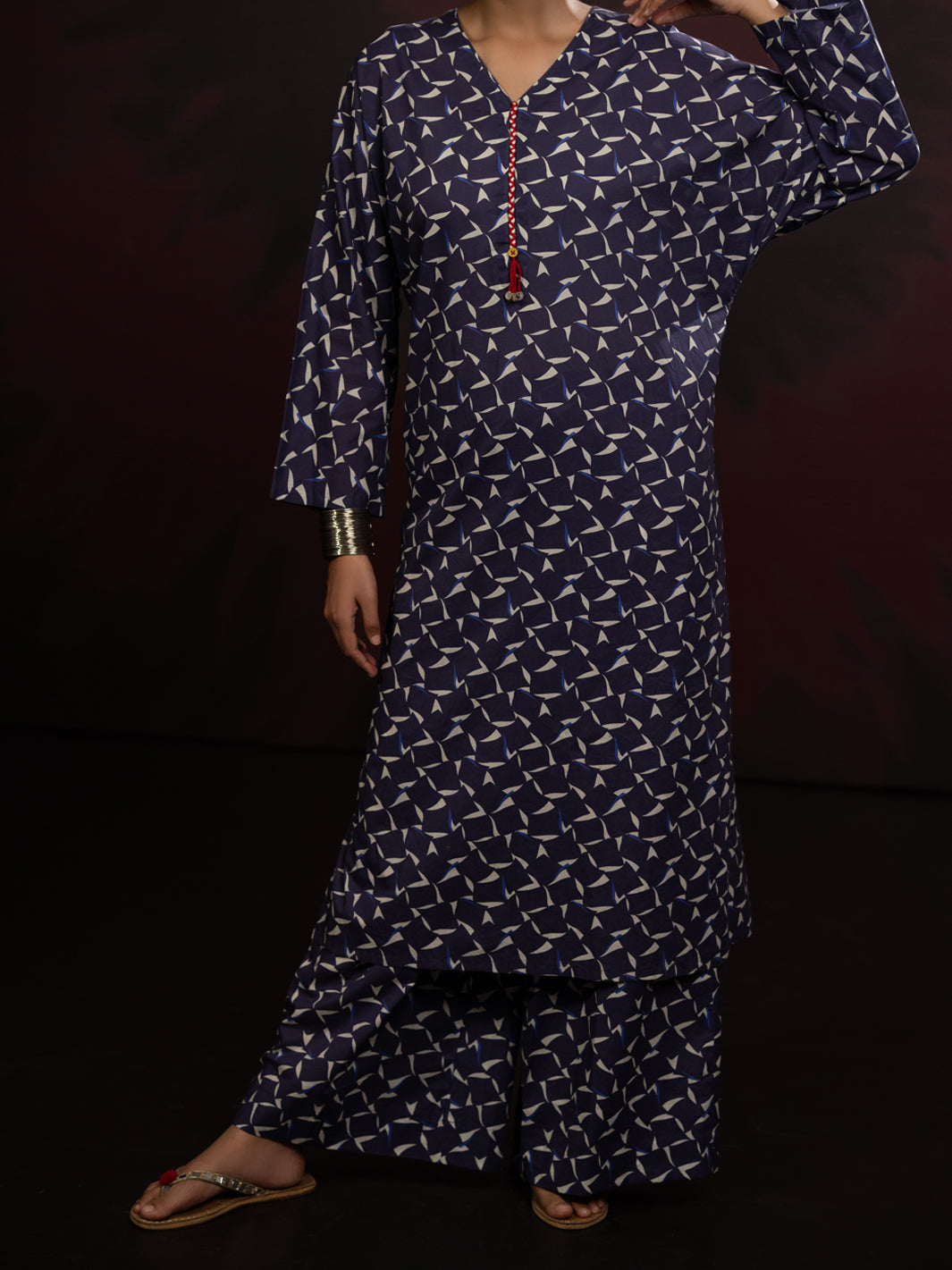 Blue Cambric 2Pc Stitched - AWP-2PS-SLKS-809