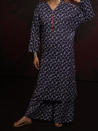 Blue Cambric 2Pc Stitched - AWP-2PS-SLKS-809