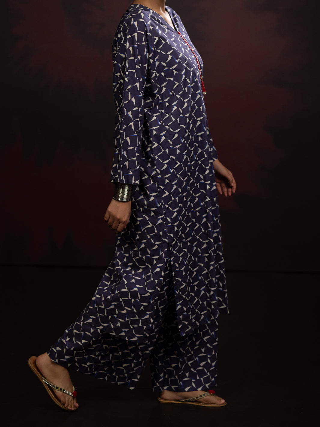 Blue Cambric 2Pc Stitched - AWP-2PS-SLKS-809