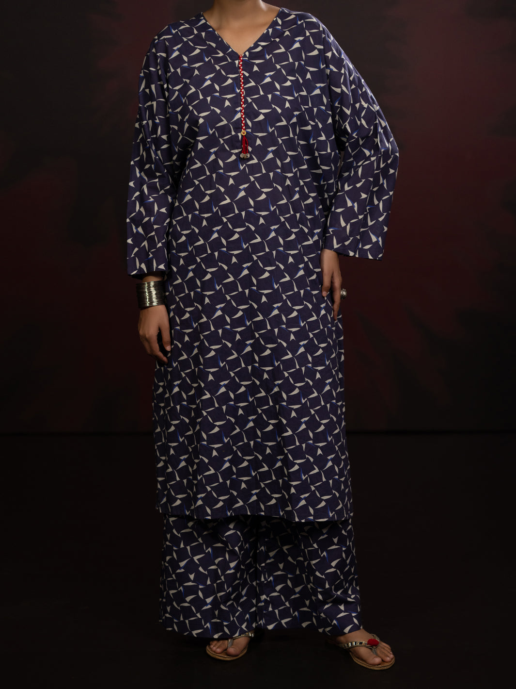 Blue Cambric 2Pc Stitched - AWP-2PS-SLKS-809