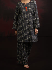 Black Cambric 2Pc Stitched - AWP-2PS-SLKS-810