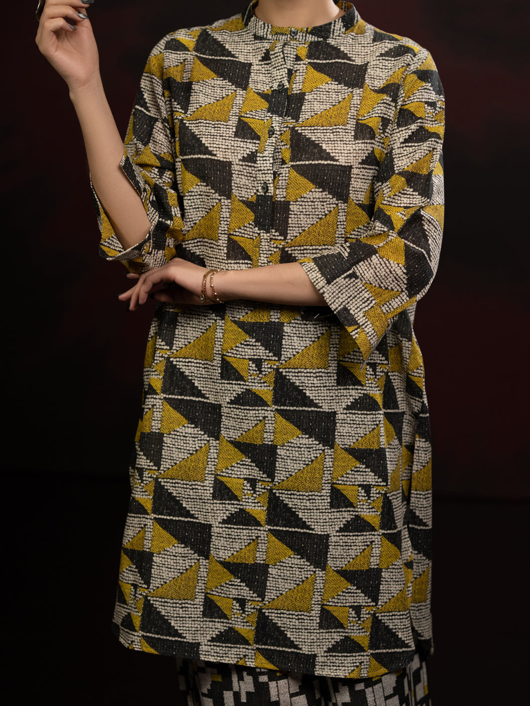 Charcoal Slub Khaddar 2Pc Stitched - AWP-2PS-LKS-811