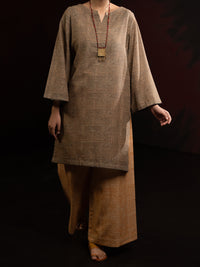 Beige Slub Khaddar 2Pc Stitched - AWP-2PS-LKS-813