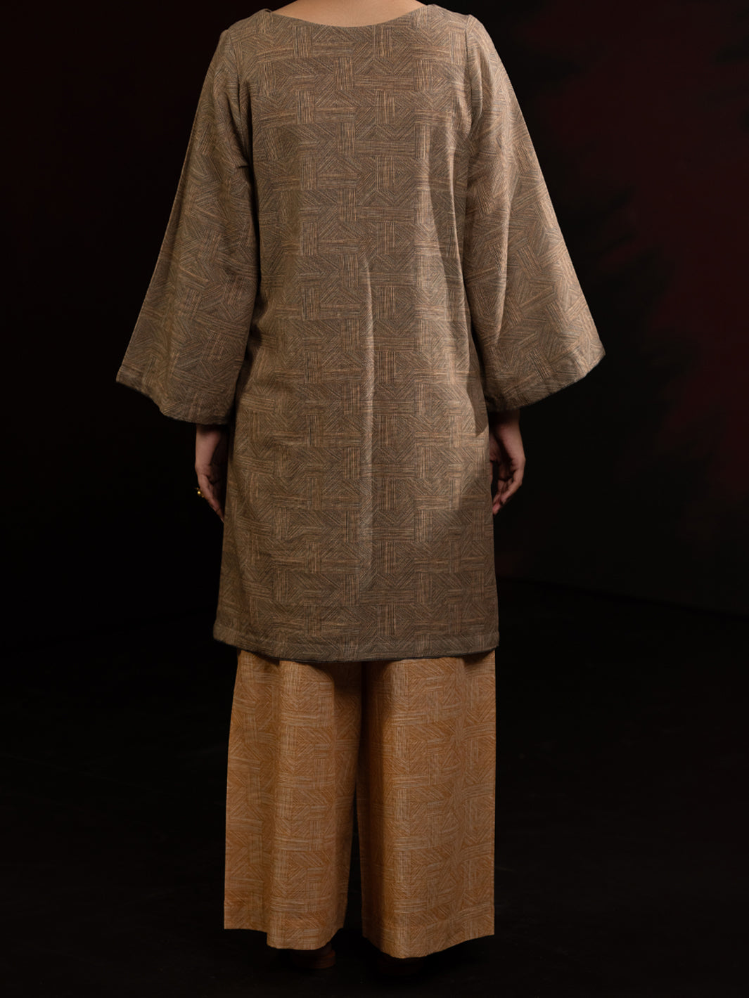 Beige Slub Khaddar 2Pc Stitched - AWP-2PS-LKS-813