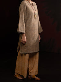 Beige Slub Khaddar 2Pc Stitched - AWP-2PS-LKS-813