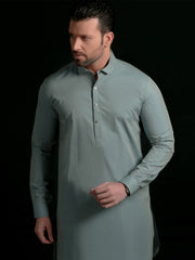 Light Blue Blended Men Unstitched Fabric - AL-Nizam-22