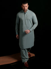 Light Blue Blended Men Unstitched Fabric - AL-Nizam-22