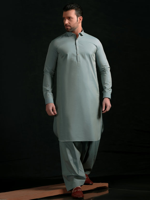 Light Blue Blended Men Unstitched Fabric - AL-Nizam-22