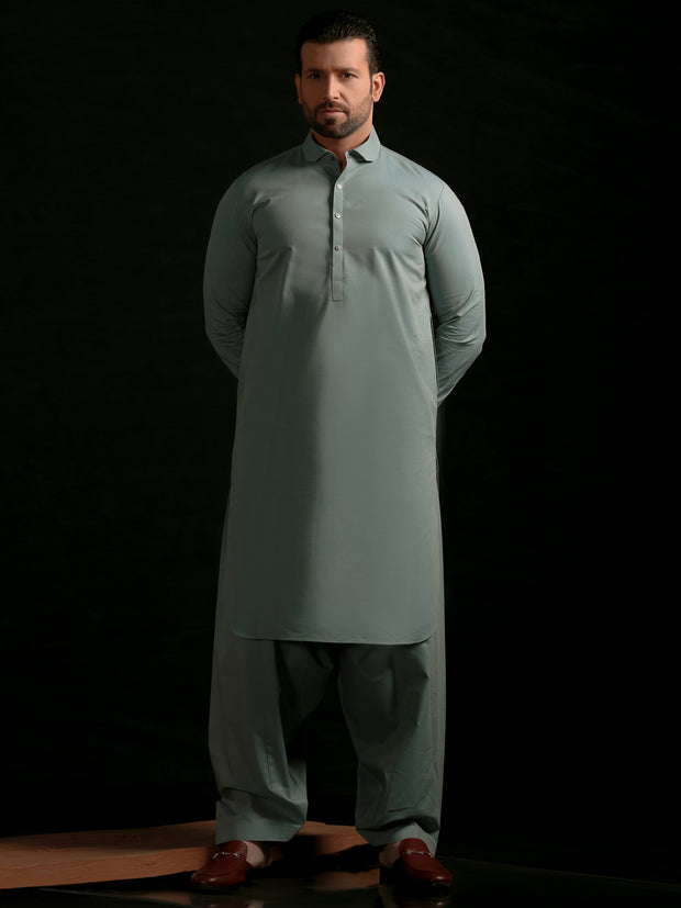 Light Blue Blended Men Unstitched Fabric - AL-Nizam-22