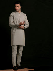 Light Grey Blended Men Unstitched Fabric - AL-Nizam-22