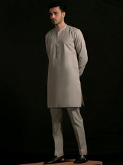 Light Grey Blended Men Unstitched Fabric - AL-Nizam-22