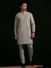 Light Grey Blended Men Unstitched Fabric - AL-Nizam-22