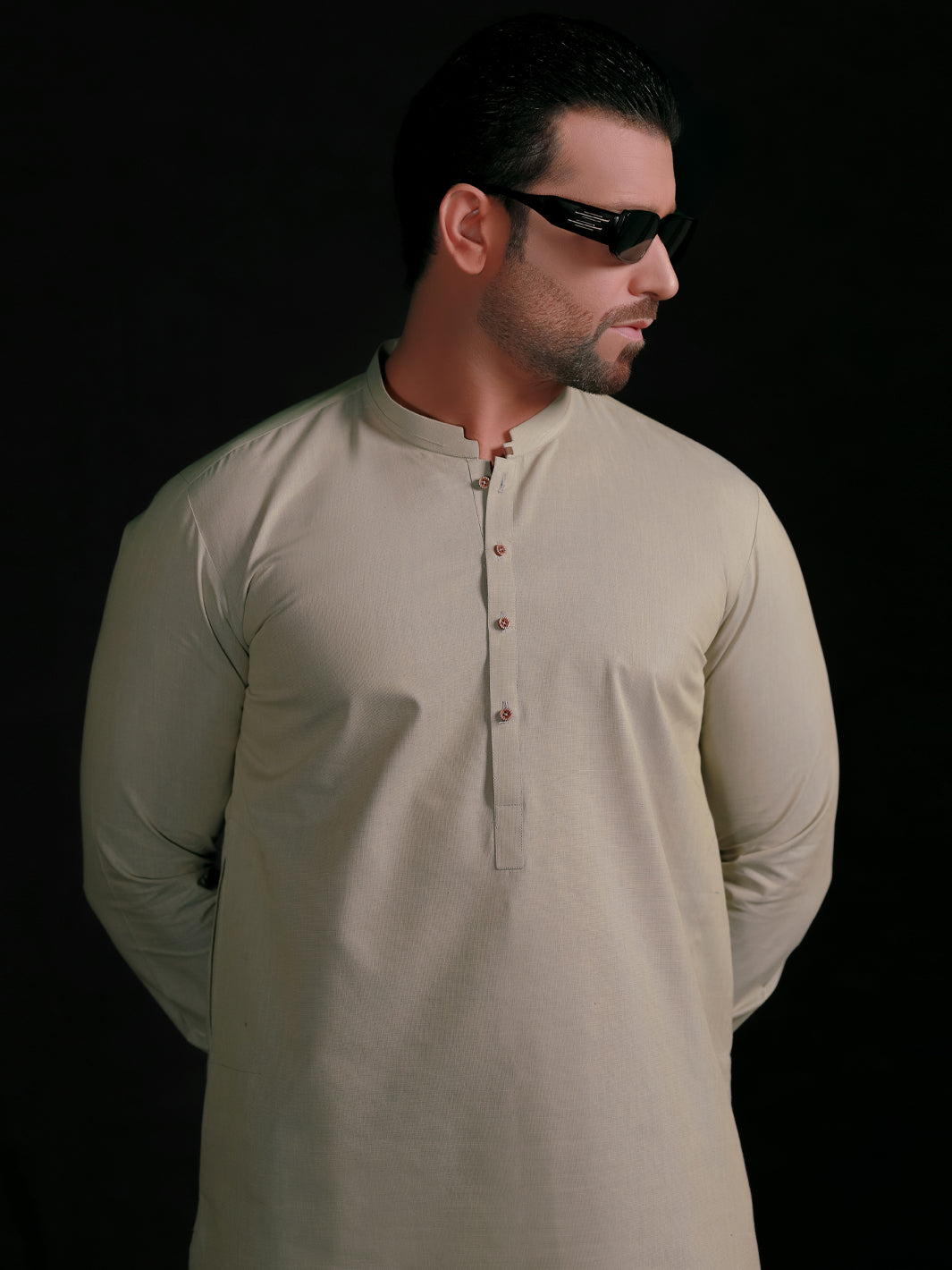 Cream Blended Men Unstitched Fabric - AL-Nizam-22