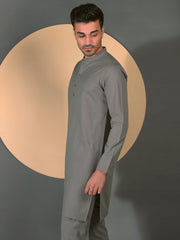 Grey Blended Men Unstitched Fabric - AL-Nizam-22