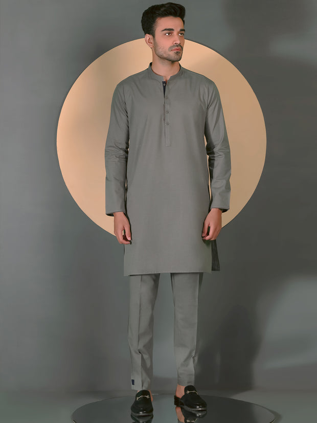 Grey Blended Men Unstitched Fabric - AL-Nizam-22