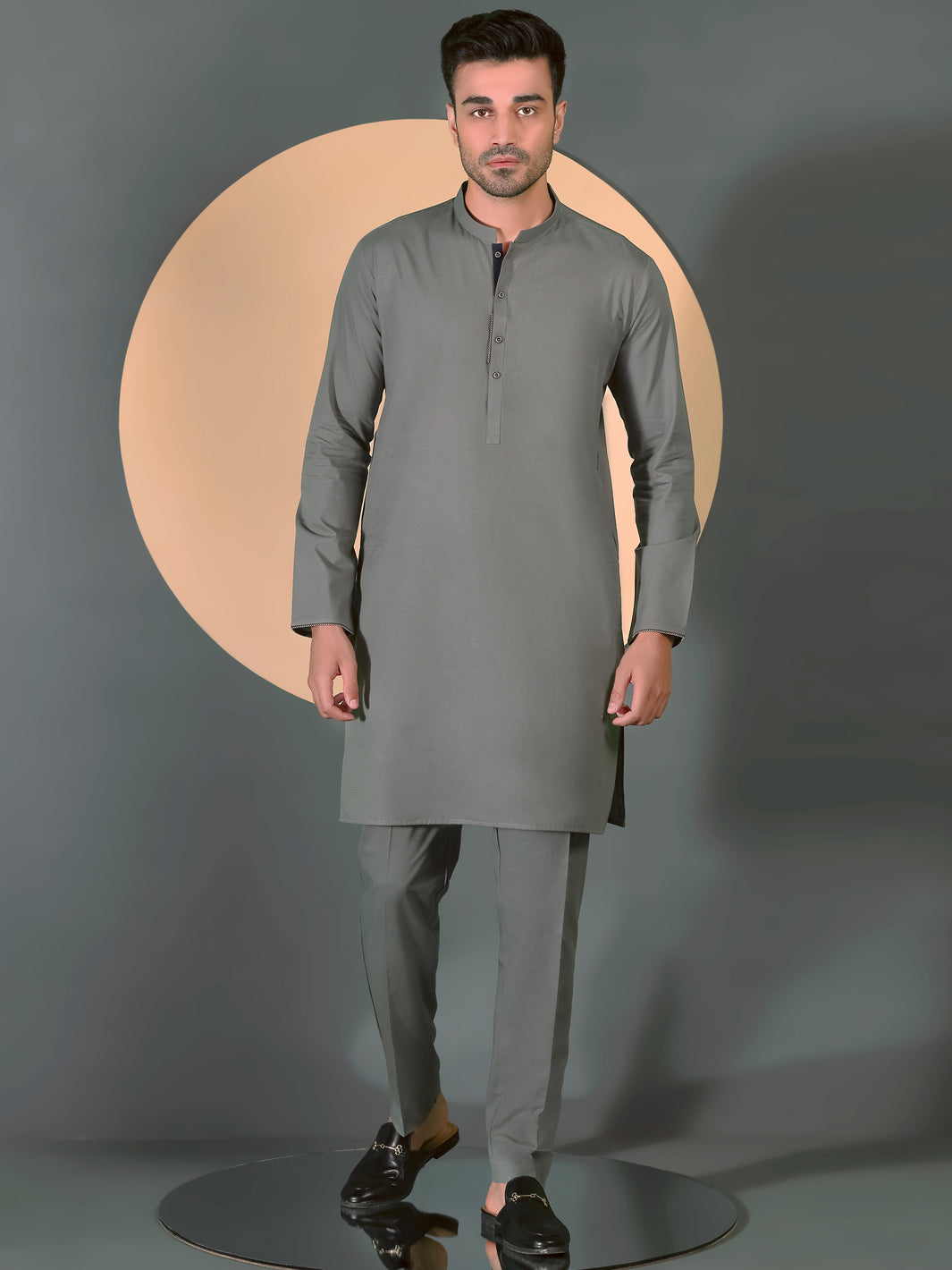 Grey Blended Men Unstitched Fabric - AL-Nizam-22