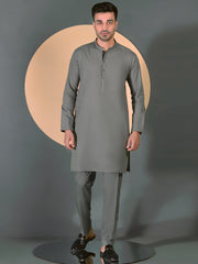 Grey Blended Men Unstitched Fabric - AL-Nizam-22