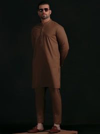 Brown Blended Men Unstitched Fabric - AL-Nizam-22
