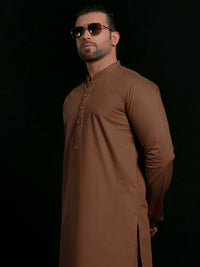 Brown Blended Men Unstitched Fabric - AL-Nizam-22