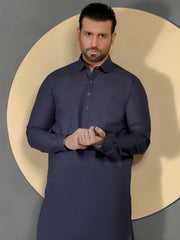 Blue Blended Men Unstitched Fabric - AL-Nizam-22