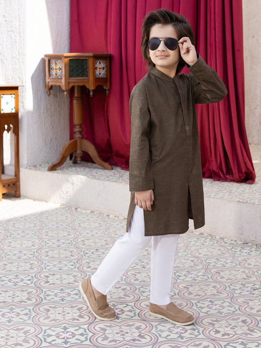 Kahi Green Cotton Kurta - ALBY-K-005