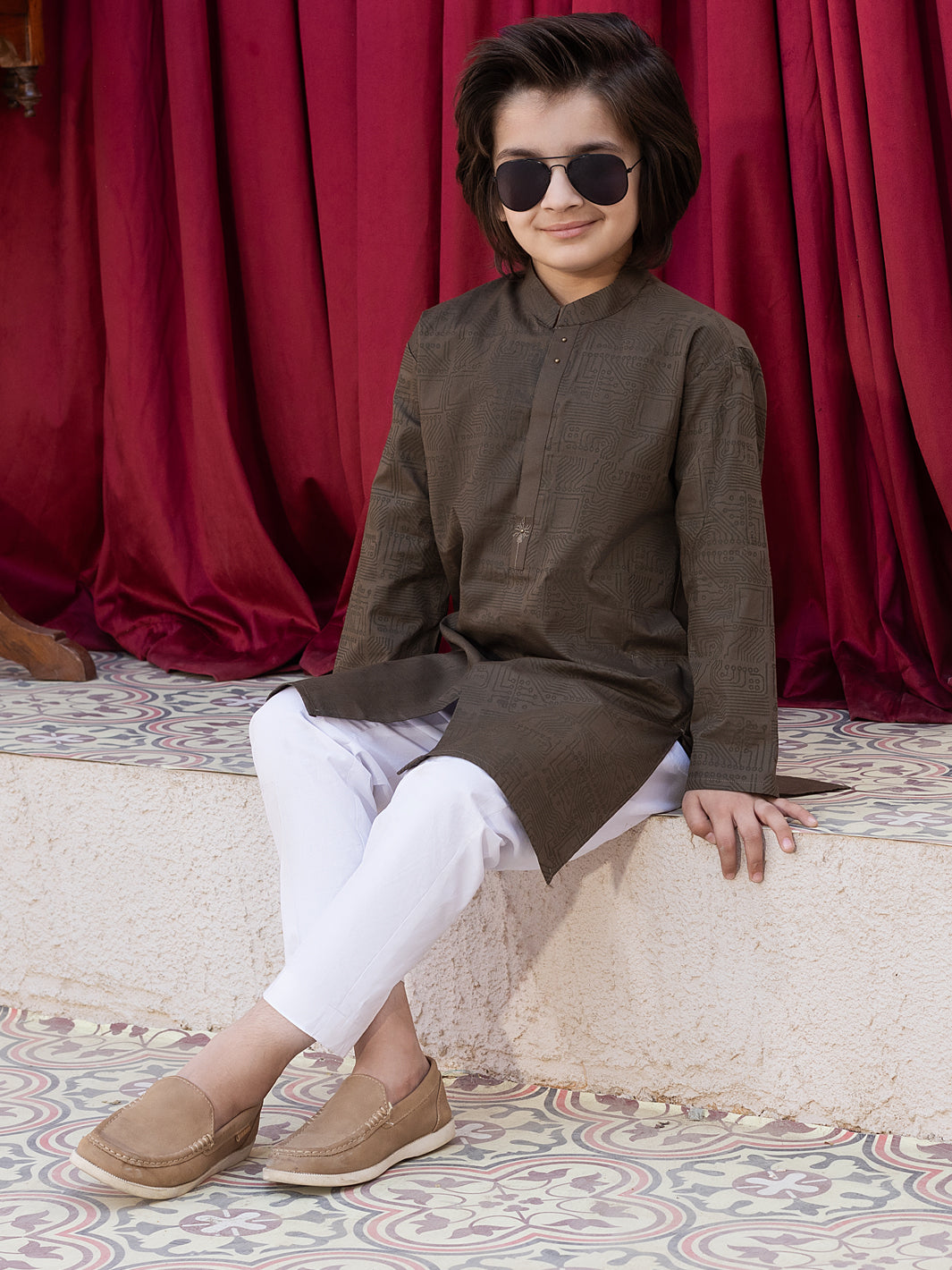Kahi Green Cotton Kurta - ALBY-K-005