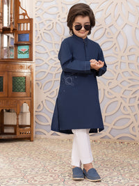 Navy Blue Blended Kurta - ALBY-K-006