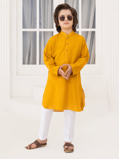 Mustard Blended Kurta - ALBY-K-014