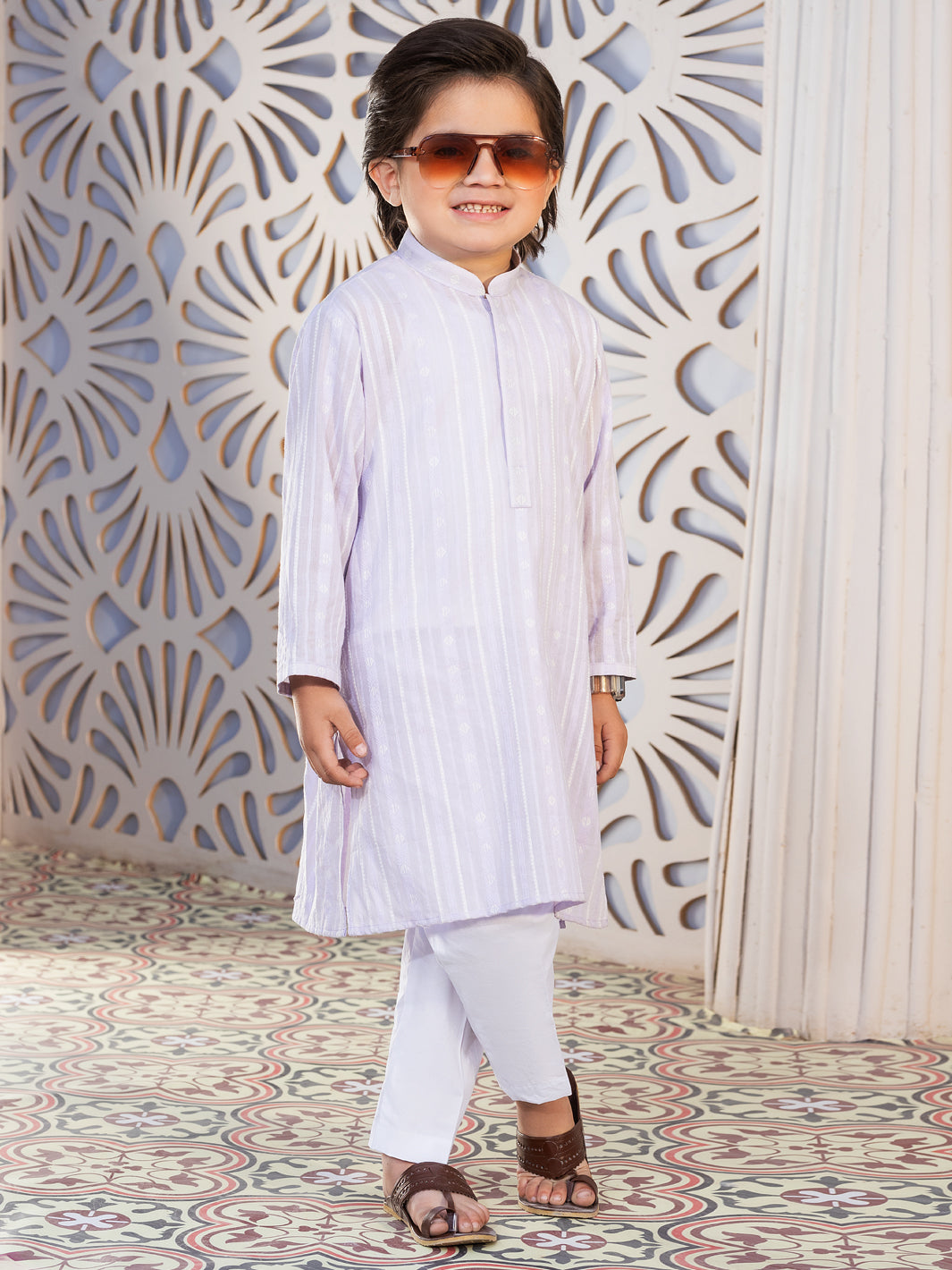 Light Purple Blended Kurta - ALBY-K-015