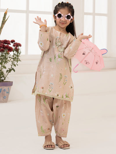 Tea Pink Lawn 2 Piece Stitched - ALGR-2PS-LKS-1005