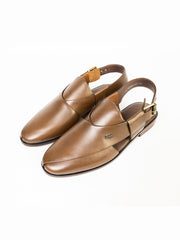 Brown Leather Peshawari Chappal - AL-MFW-HC-157-R2