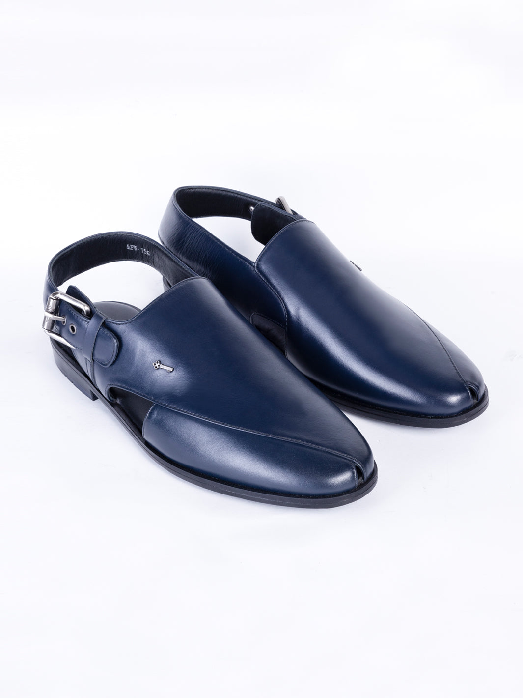 Navy Blue Peshawri Chappal - AL-MFW-HC-158-R1