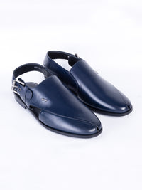 Navy Blue Peshawri Chappal - AL-MFW-HC-158-R1
