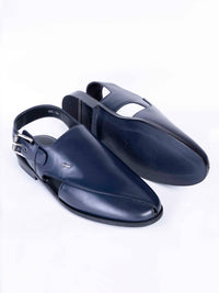 Navy Blue Peshawri Chappal - AL-MFW-HC-158-R1