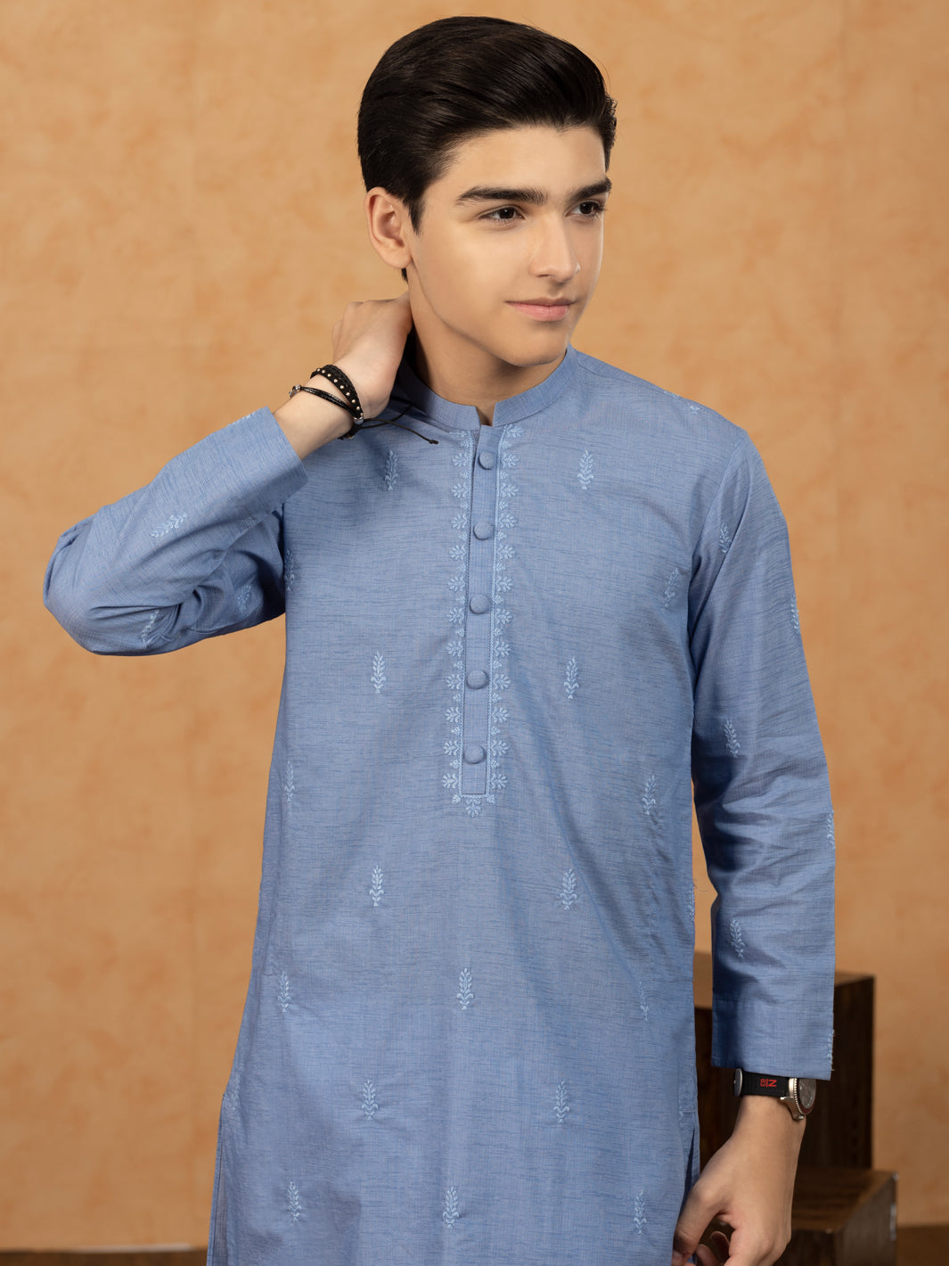 Blue Blended Kurta - ALT-K-036 - Almirah Online