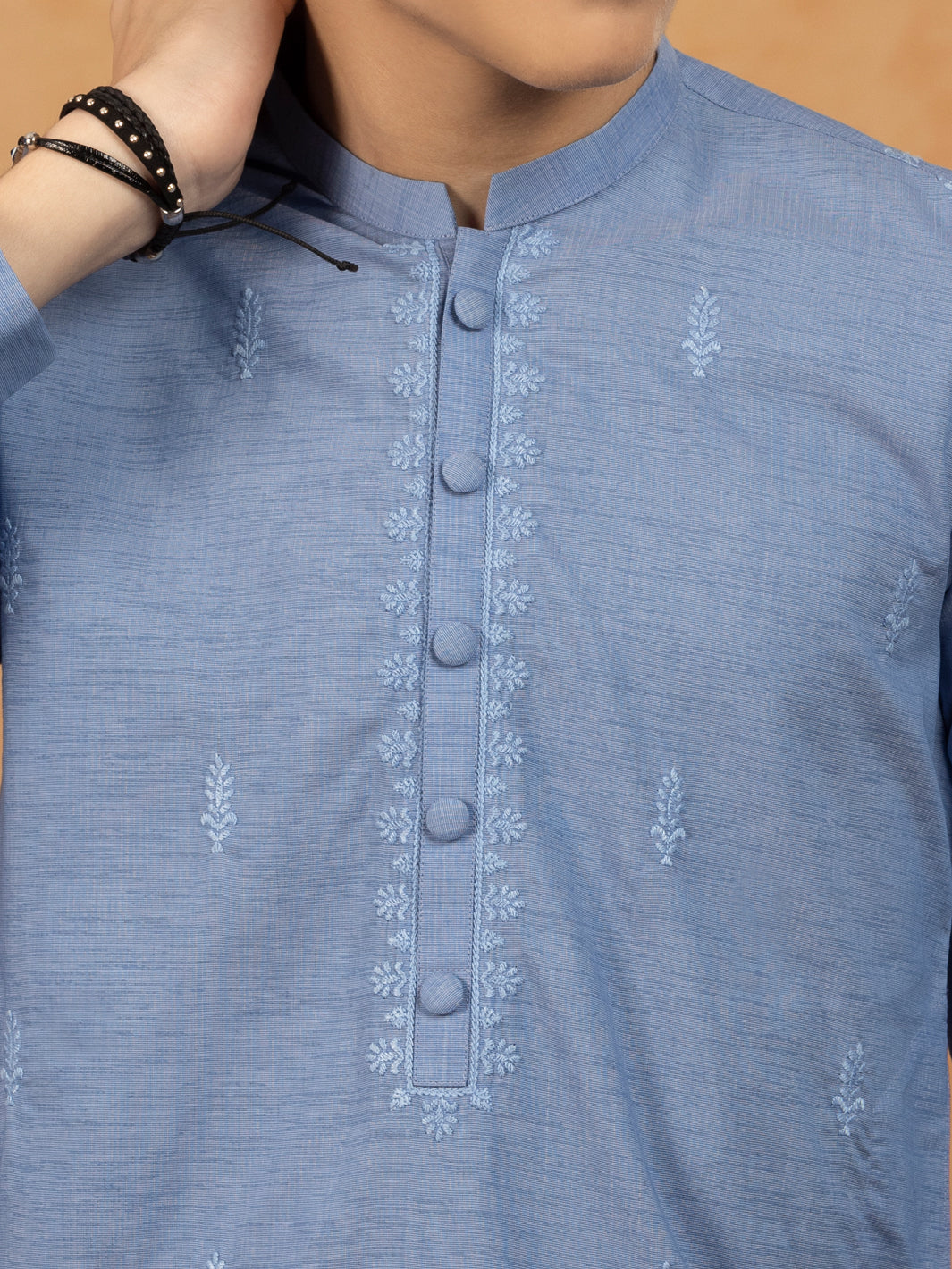 Blue Blended Kurta - ALT-K-036 - Almirah Online