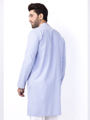 Light Blue Blended Kurta - AL-K-1153 - Almirah Online