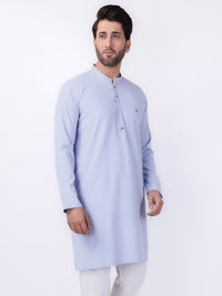 Light Blue Blended Kurta - AL-K-1153