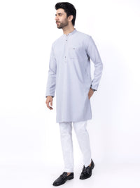 Light Grey Blended Kurta - AL-K-1154