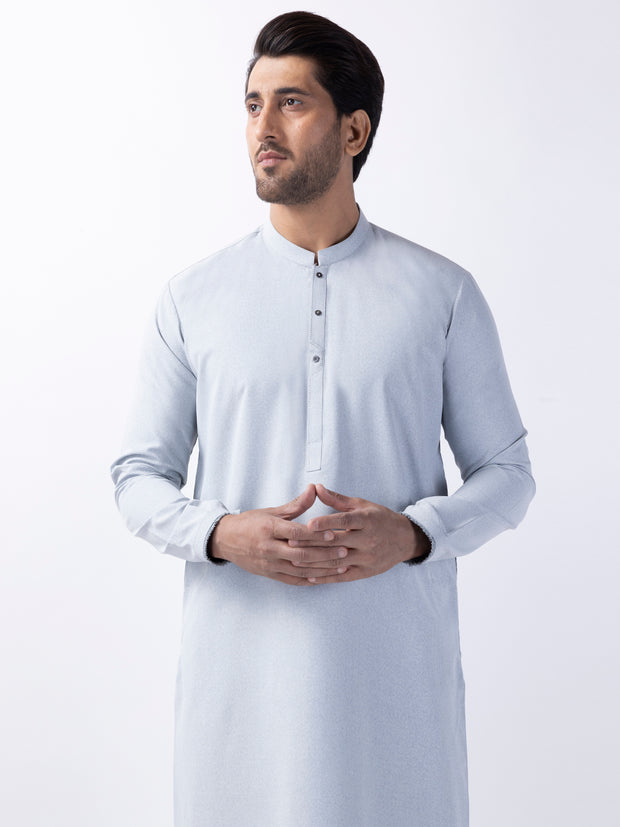 Light Blue Blended Kurta - AL-K-1156 - Almirah Online