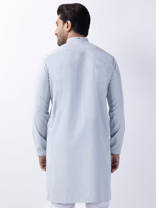 Light Blue Blended Kurta - AL-K-1156 - Almirah Online